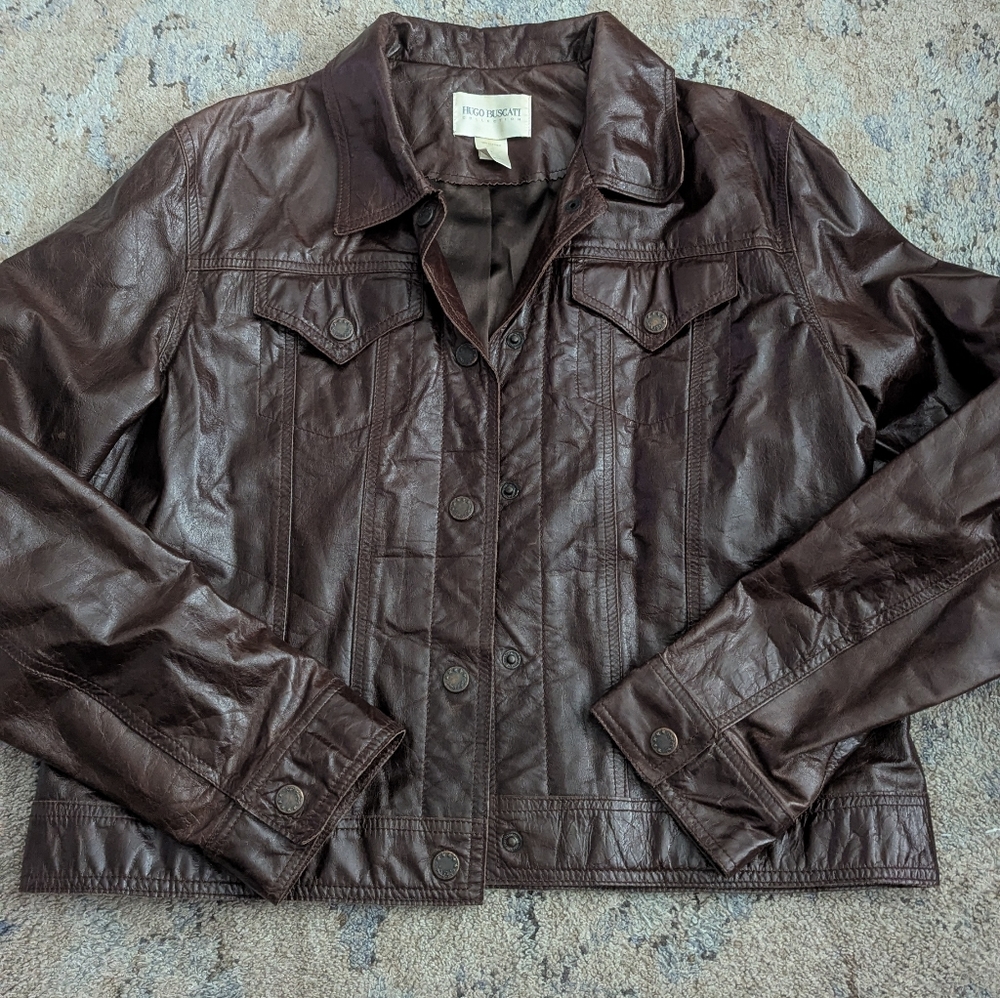 Hugo Buscati Dark Brown Leather Jacket